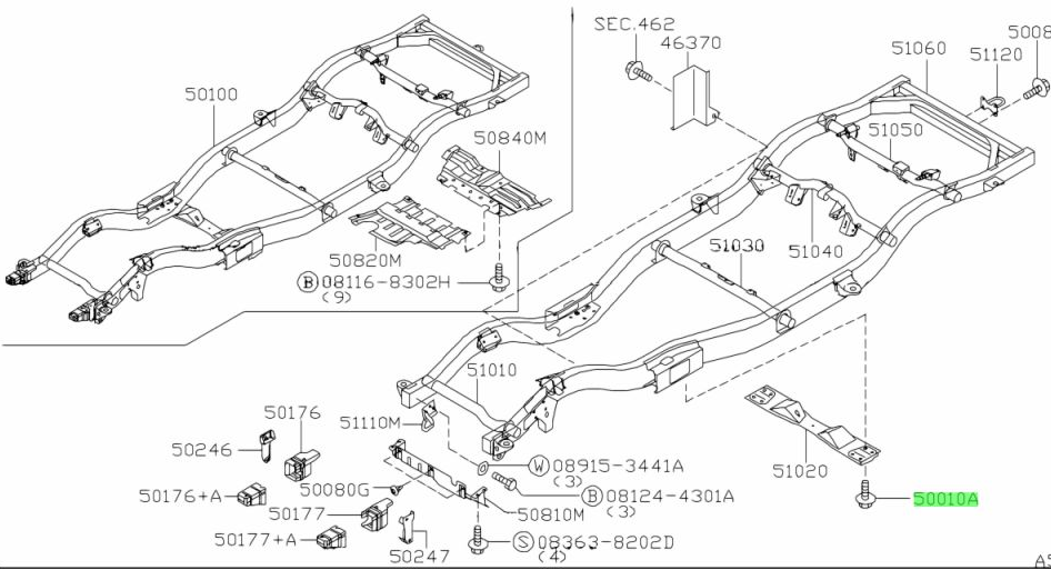 Болт поперечной балки рамы
