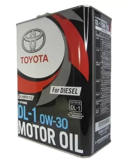 Масло синтетическое моторное масло для дизельных двигателей Toyota Diesel Oil 0W30 DL-1 (4л)
